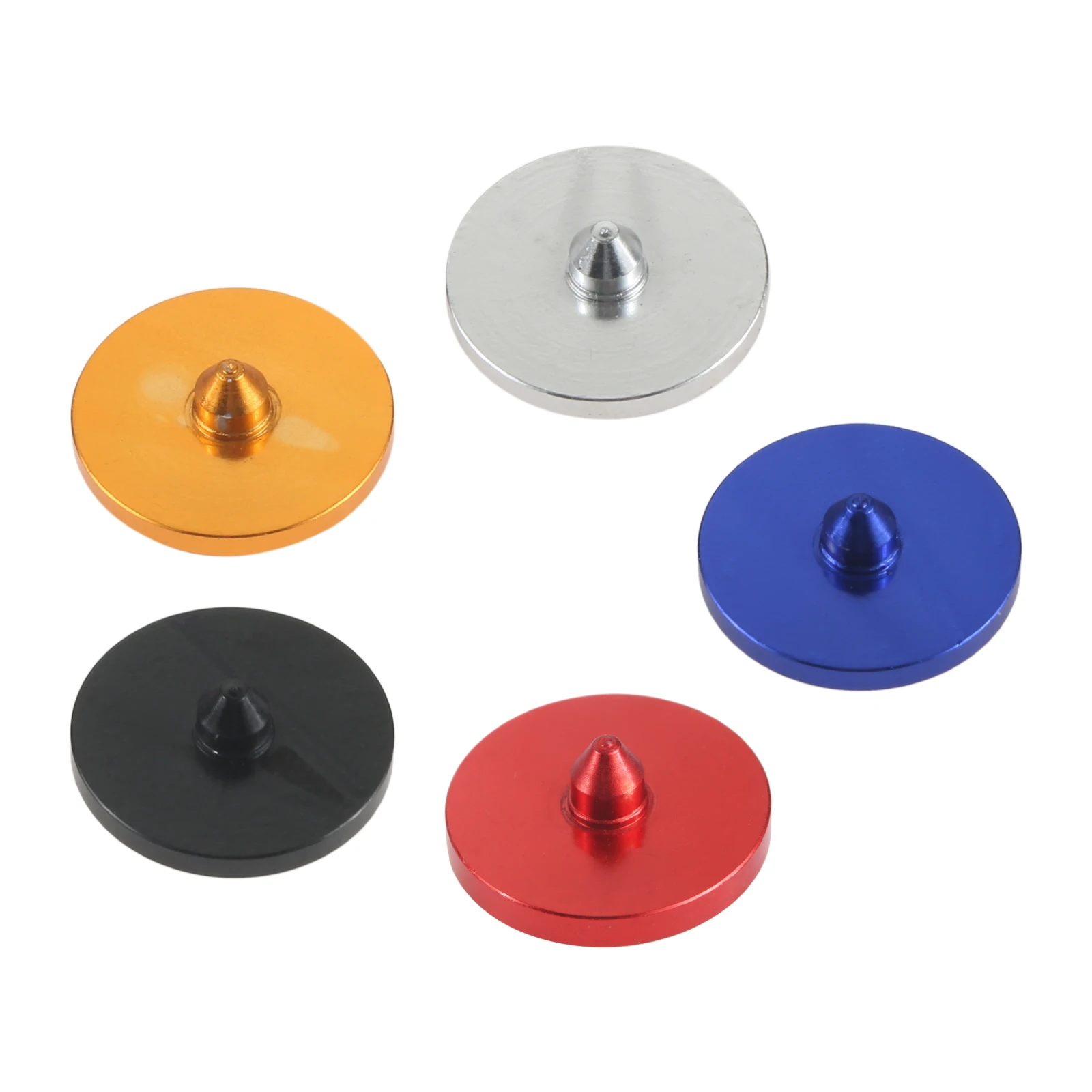 5pcs Aluminium Alloy Round Shaped Golf Ball Markers Mark Balls Position Golf Training Aids 20mm Red/Gold/Silver/Blue/Black