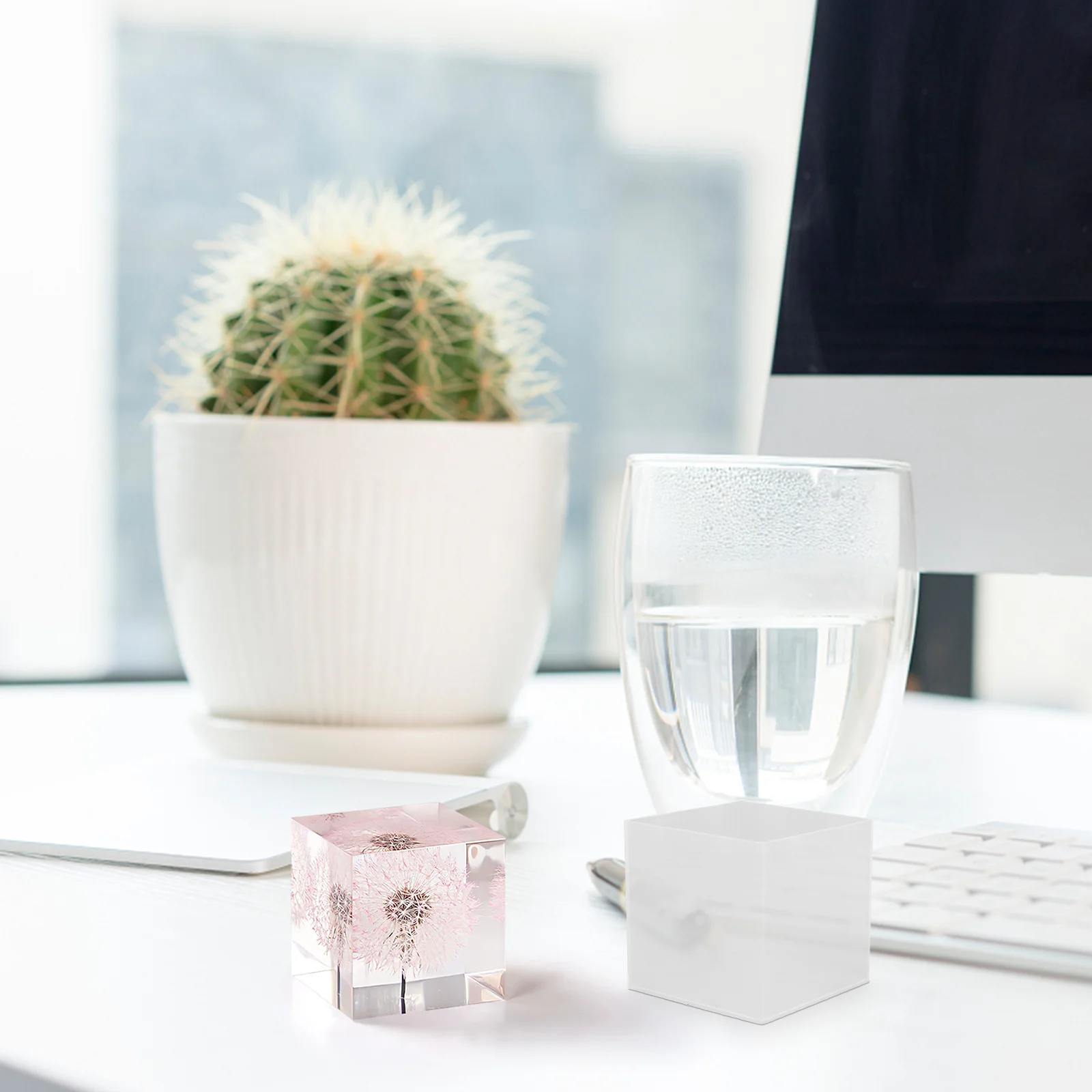 2Pcs Clear Silicone Cube Molds Square Epoxy Resin Transparent Casting Moulds DIY Art Projects Silicone Epoxy Molds