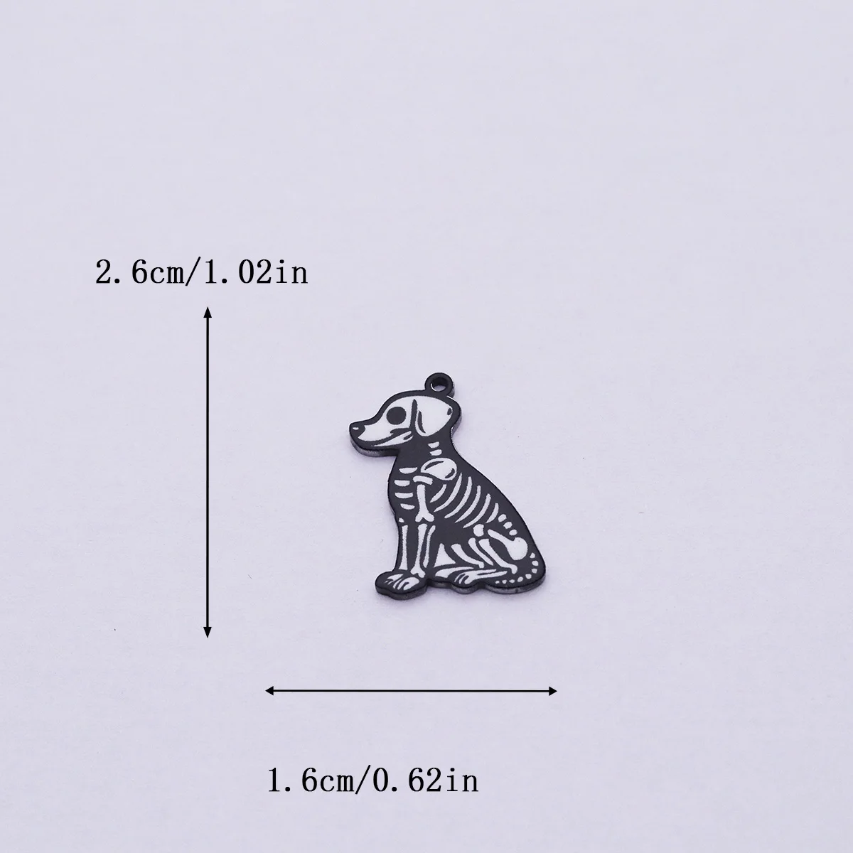 2pcs Punk Halloween Black Style Bloodhound Stainless Steel Skeleton Dog Animal Pendant Charm for Jewelry Making diy Accessories
