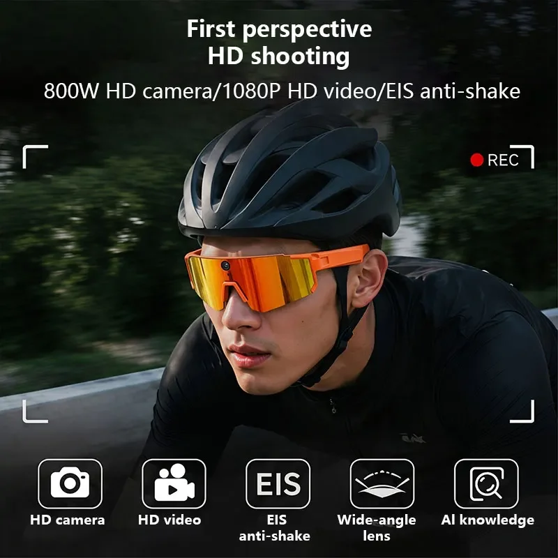 Lenovo AI Smart Glasses 8K Camera 2400W Anti-shake Cycling Video&Photo Sport Sunglasses for Men Women Windproof Goggles image 2