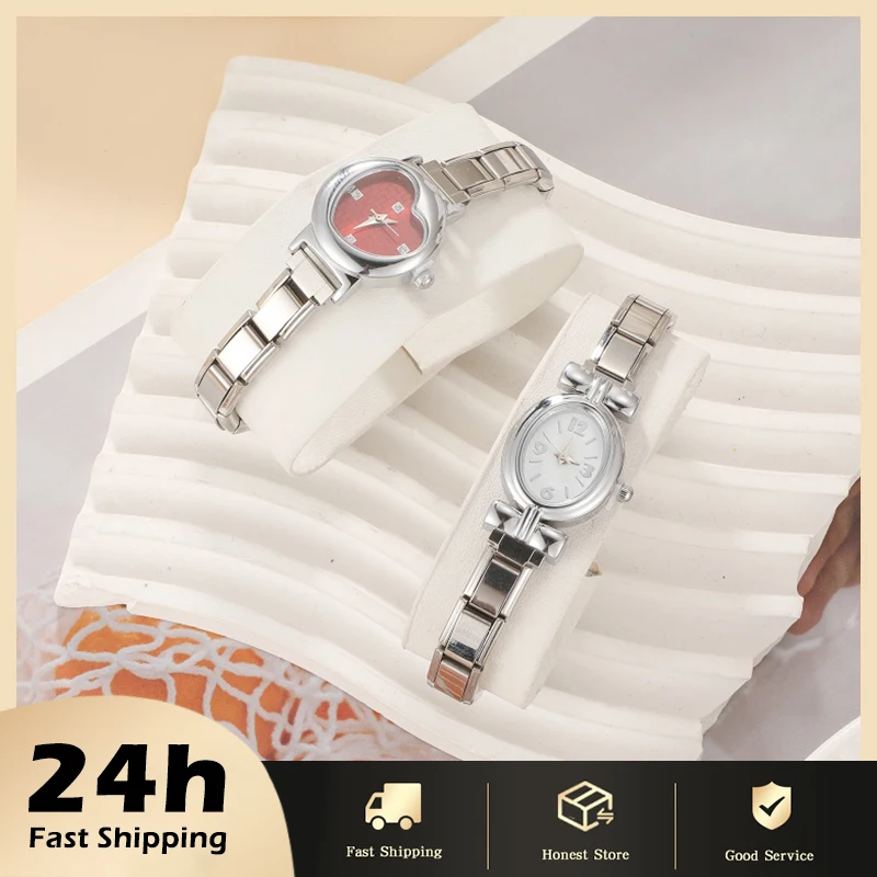 New Christmas Gifts Men Women's DIY 9MM Width Italian Elastic Charm High Quality Stainless Steel Heart Watch Bracelet Bangles