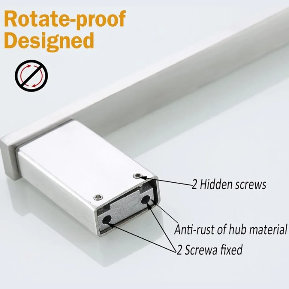 304 Stainless Steel Towel Bar Brushed Chrome Plated Silver Towel Rack Rust Proof Wall Mounted Towel Holder Bathroom Laundry Room