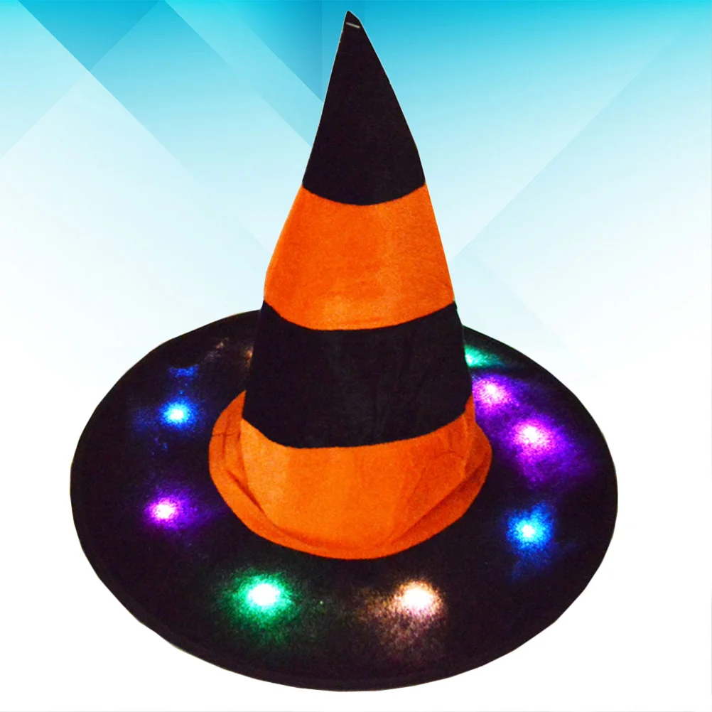 

1Pcs Halloween Glowing Witch Hat Lightweight Luminous Party Headdress for Masquerade Cosplay Event Decoration Luminous Witch Hat