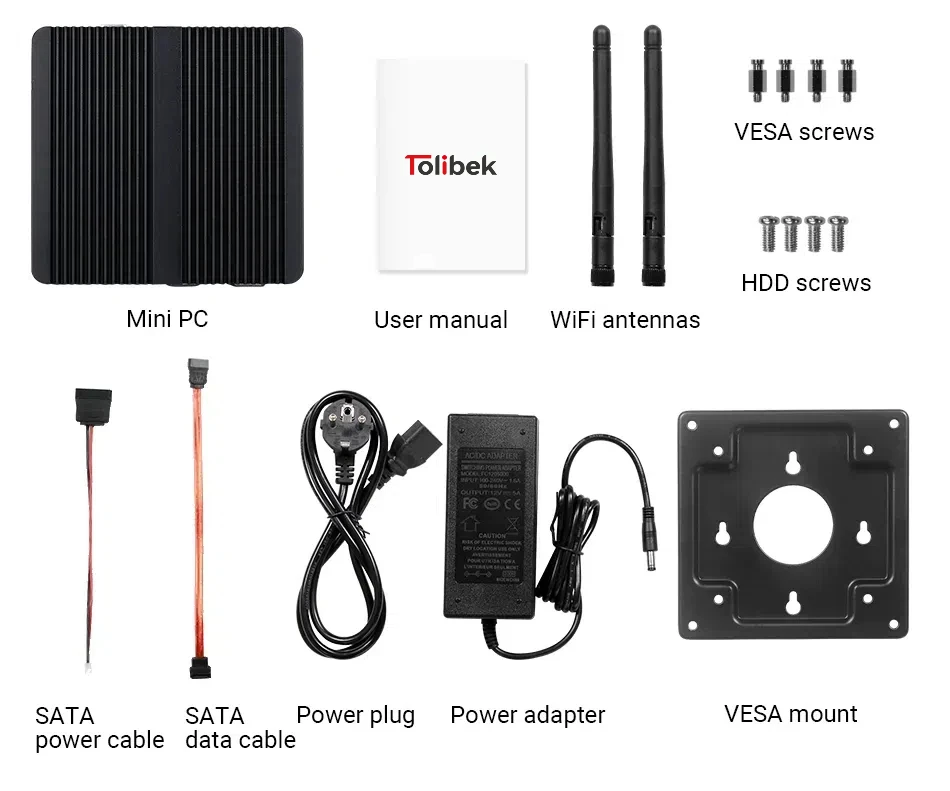 Mini Industrial Fanless Mini PC Intel Celeron J6412 J1900 N2840 Dual Gigabit LAN HDMI VGA 4x USB IoT Windows10/7 Linux Debian