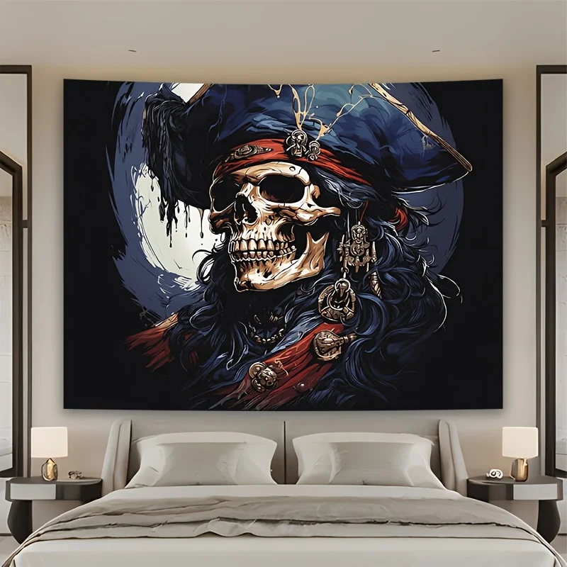 Large Gothic Skeleton Skull Tapestry Wall Decor Steampunk Art Hanging Room Bedroom Man Cave Poster 180x320cm