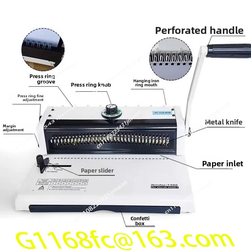 34 Square Hole Round Hole 3:1 Desk Calendar Wall Calendar Handle Pressure Ring 2:1 Office Binding Punch