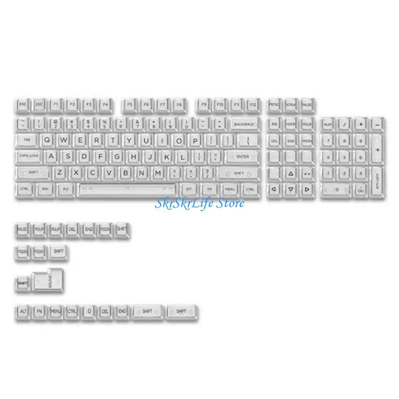 

E65E 132Keys PC Crystal Keycaps Translucents CBSA Profile for Mechanical Keyboards