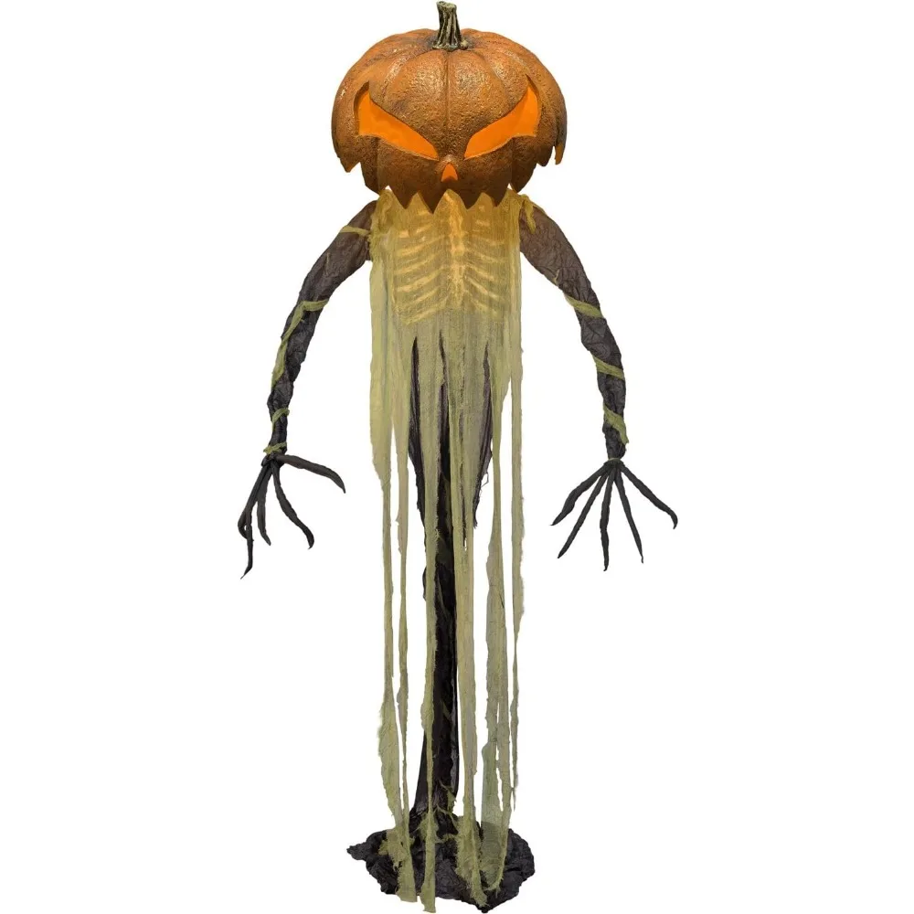 Pumpkin Sentinel by Tekky, Battery-Operated, Motion and Sound Activated Animatronic with Sound Effects and Lights.