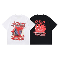 European and American HE Hell Star Printed Short Sleeve Summer Loose Casual Men's and Women's Crew Neck T-Shirt Trend Ins