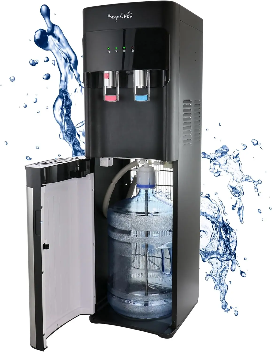 Bottom Load Hot and Cold Water Dispenser The detachable tray is easy to remove for convenient and regular cleanings bottom load