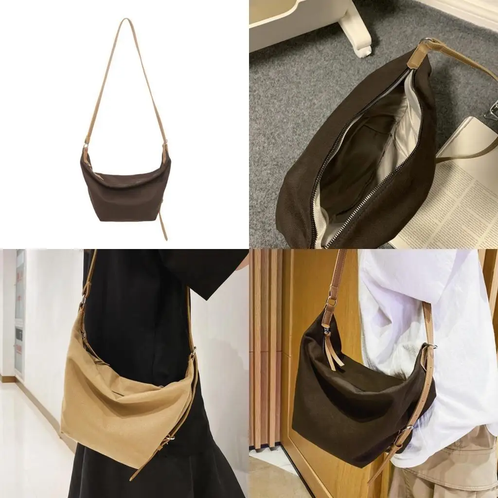 

D46D All-Matching Casual Leisure Bag for Women Solid Color Shoulder Bag Large Capacity Crossbody Bag Casual Bag