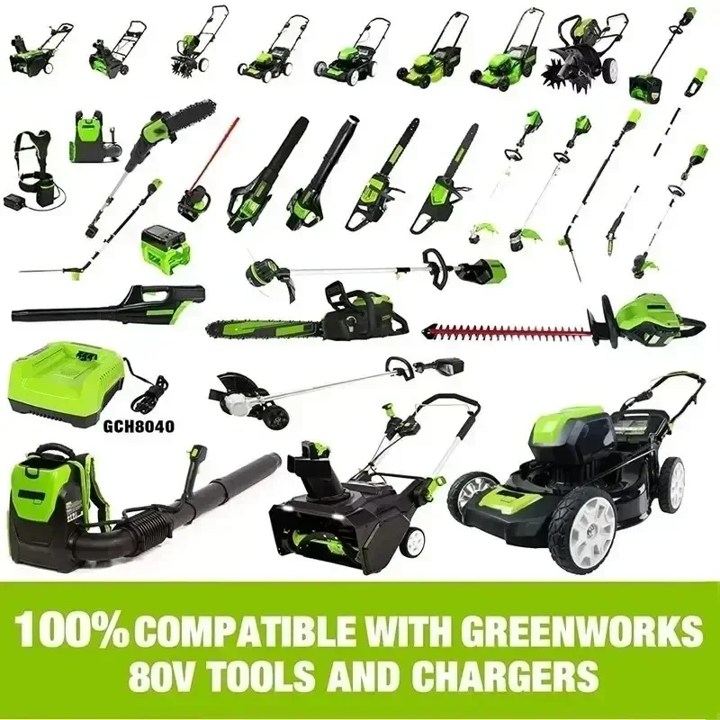 80V 6000mAh Replacement Battery for Greenworks GBA80600 GBA80250 GBA80300 GBA80200 Li-ion 80V Lawn Mower Power Tools Battery
