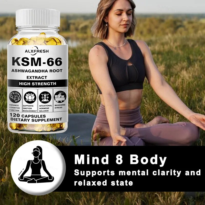 Ashwagandha Capsules for Enhance Physical Strength and Endurance Relieve Stress and Anxiety Improve Sleep Quality Antioxidant