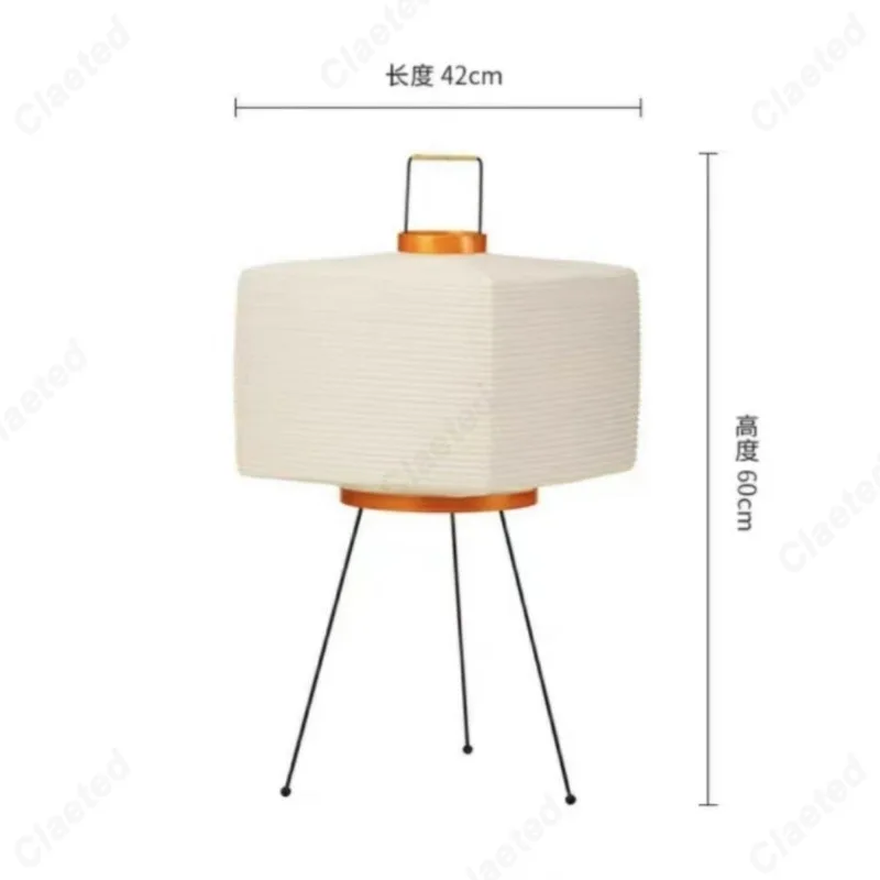 Simple Atmosphere LED Square Rice Paper Table Lamp Living Room Bedroom High-end Artistic Decoration Lighting Fixture