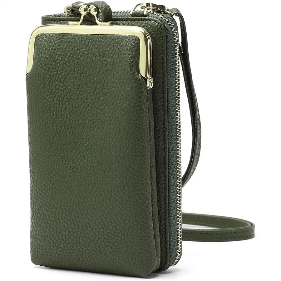 

Small Crossbody Phone Bag for Women Cell Phone Purse Wallet Kiss Lock Cute Shoulder Bag with Credit Card Slots