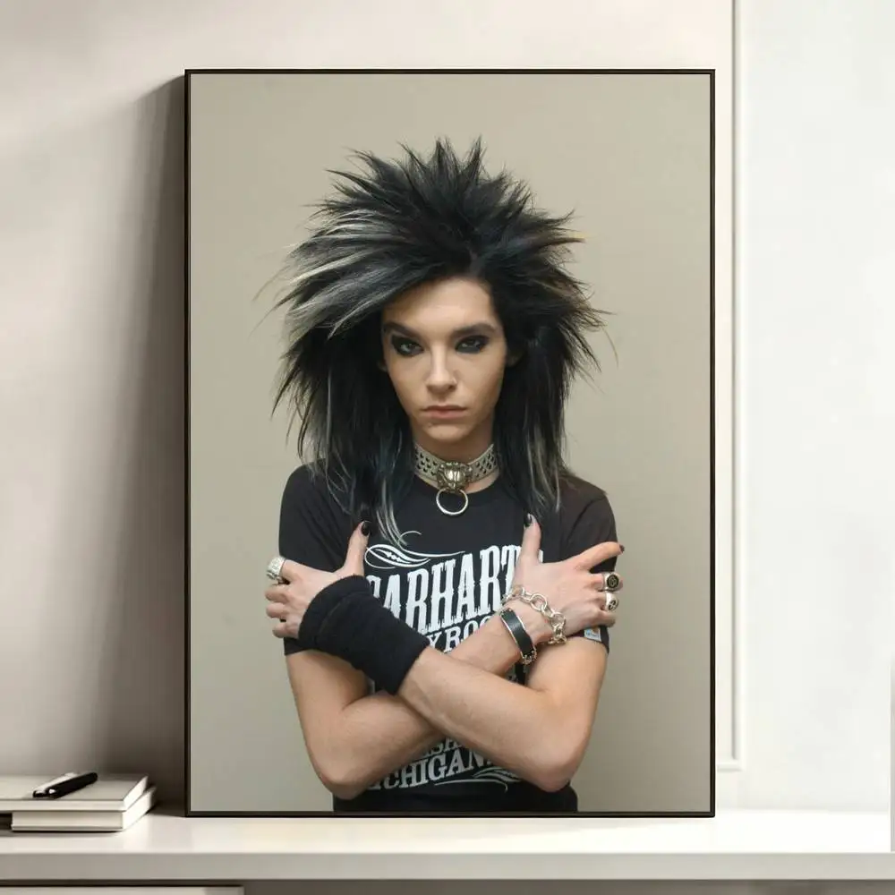 A-Tokio Hotel Bill Kaulitz  Poster Waterproof Wall Art Sticker For Bar Living Room Vintage Decor High Quality Print Gift