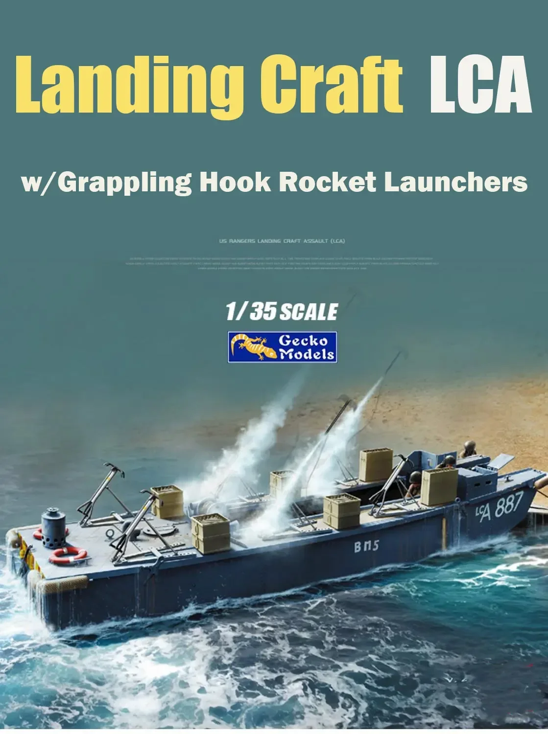 Gecko Model Kit Assemblagemodel Kit 35GM0090 Amerikaans-Engelse landingsboot LCA Landing in Normandië 1/35