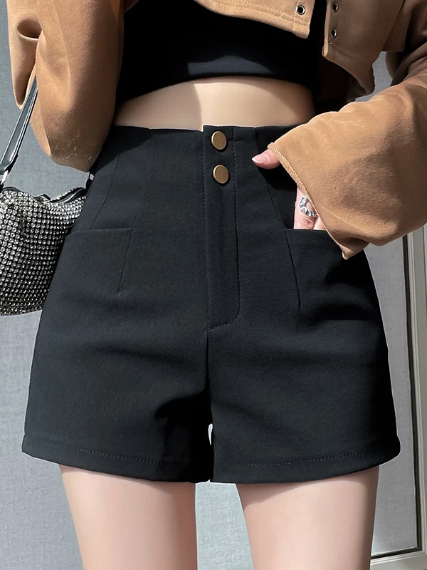 

High Waist Wide Leg ort Pants for plus Size Women Bla Slimming Suit Sle Summer New Arrival Faionable Casual Trousers