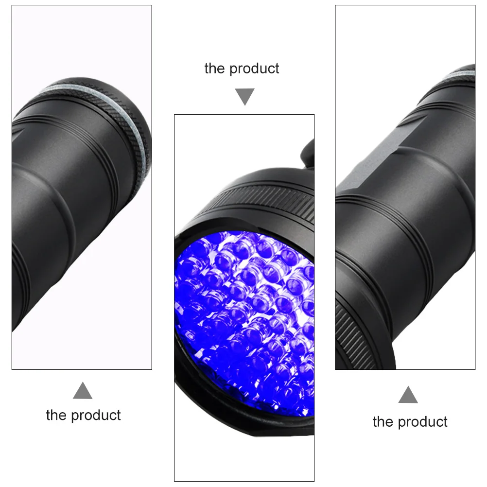 

51LEDs UV Blacklight Flashlight Aluminum Alloy 51UVLEDs Compact Waterproof Stains Currency Jewelry