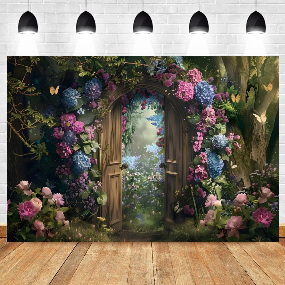 Castle Turret Ivy Cloud Wildflower Firefly Photography Background Enchanted Tree Rainbow Arch Brook Studio Backdrops CT-11