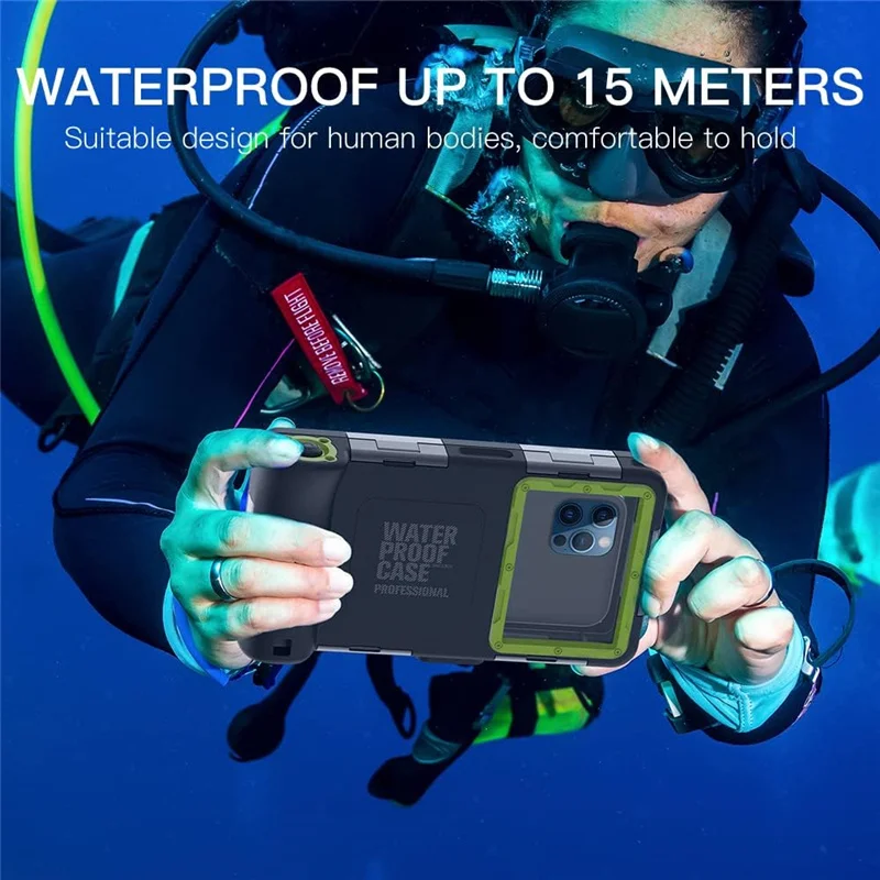 Professional Swimming Waterproof Case For iPhone 15 14 13 12 Pro Max Diving 15M Depth Video Surf Case For Samsung S22 S23 Ultra