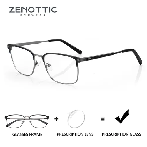 Gafas graduadas cuadradas ZENOTTIC, gafas progresivas para miopía a la moda para hombres y mujeres, gafas ópticas fotocromáticas antirayos azules