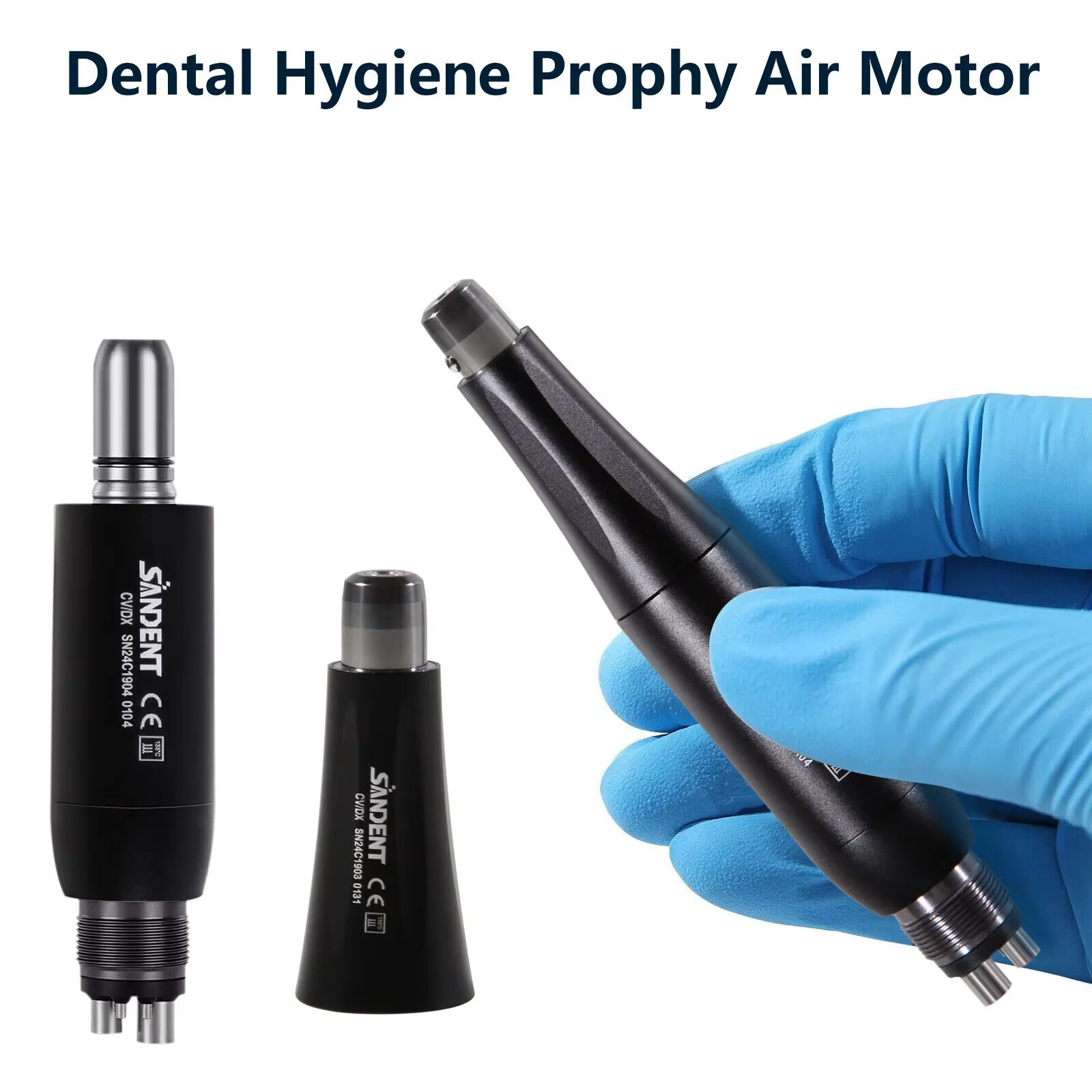 360° Swivel Dental Hygiene Prophy Handpiece Air Motor 4 Holes With 4:1 Straight Nose Cone Fit Nsk