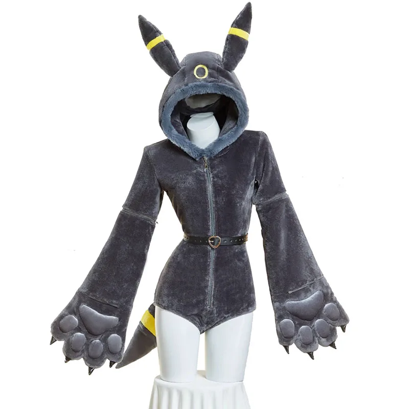 

Костюмы для косплея аниме Umbreon, женские сексуальные боди с капюшоном, носки, наряды для взрослых, плюшевые пижамы с героями мультфильмов, кавайный комбинезон, униформа