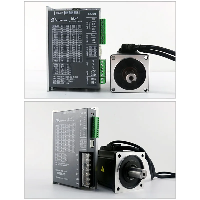 Imagem -05 - Lichuan-dc Servo Drive Motor Kit Pulso Servo Motor de Baixa Tensão Rs485 Canopen 60 mm Freio 100w750w 3m Cabo