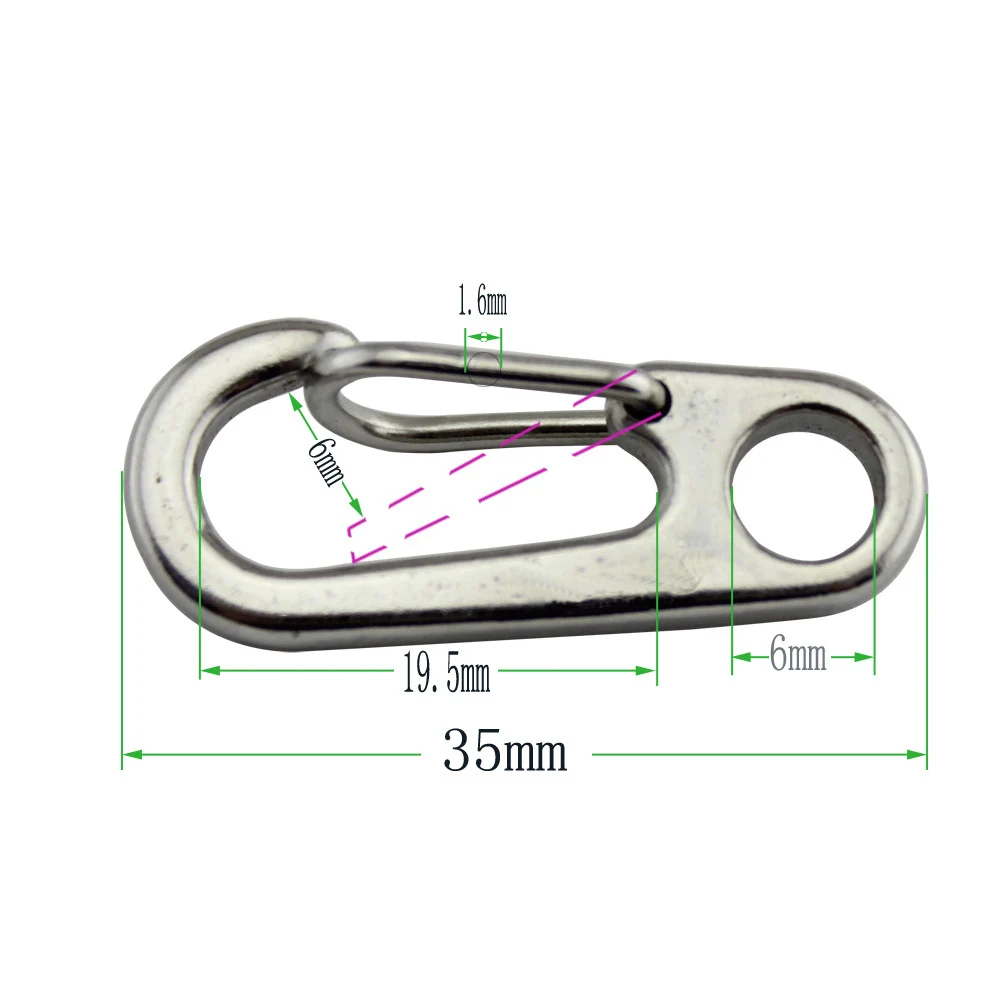 1Pcs Stainless Steel Carabiner Clip Spring-Snap Hook, Mini Quick Release Hook for Outdoor Key Chain Camping Fishing Traveling