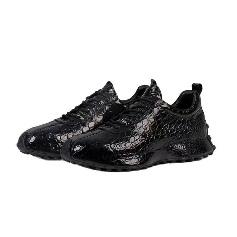 BATMO 2023 new arrival Fashion Crocodile Belly Skin causal shoes men,male Genuine leather sneakers PDD70