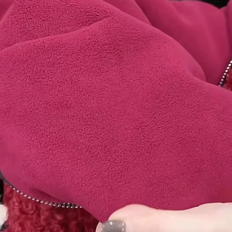 Cappotto con cappuccio Top a maniche lunghe slim fit allentato foderato in pile di Topolino Sherpa patchwork resistente alla moda europea per le donne