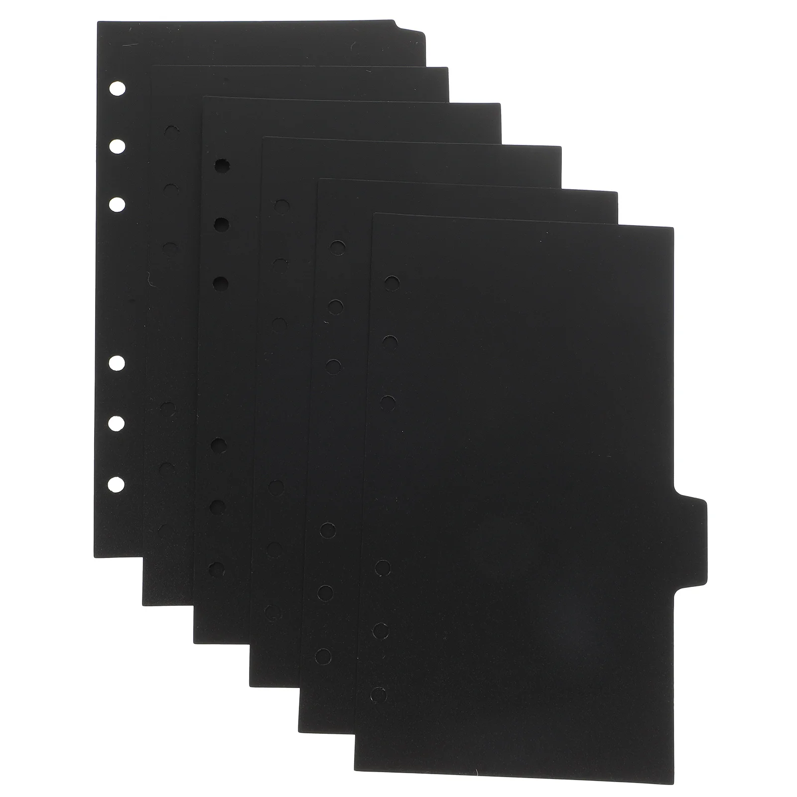 

6 Sheets Tabs Inner Page Divider of Handbook Dividers for Ring Binder Rings Dividing Line Plastic Black Organizer Office