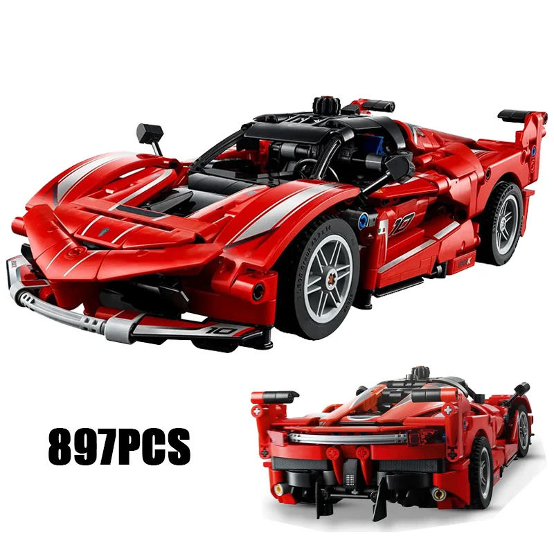 

897 деталей, конструктор «Технический суперкар FXX K», модель MOC, строительные блоки, игрушка, подарок для детей и взрослых