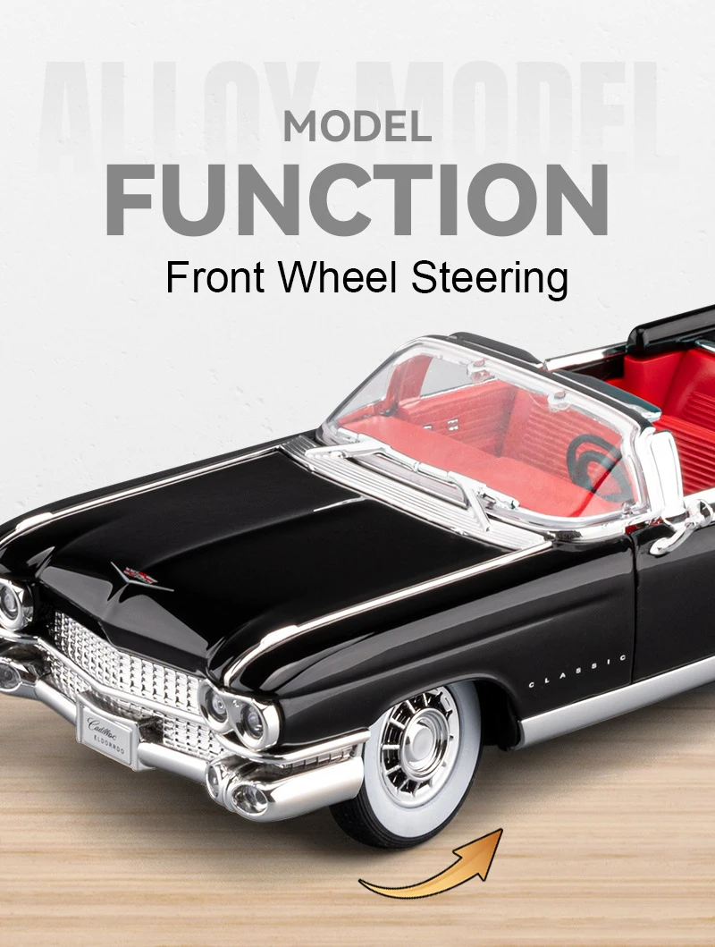 1:24 Eldorado EVO Miniature Toy Sports Car Models Alloy Diecast Sound Light Doors Opened Pull Back Sports Cars for Boys Gifts