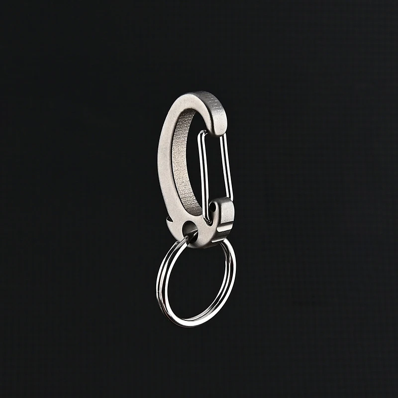 

[YOUU]1PC Titanium Alloy Carabiner Keychain Heavy-Duty Quick Release Backpack Hook with Titanium Key Ring Set for Outdoor Sports