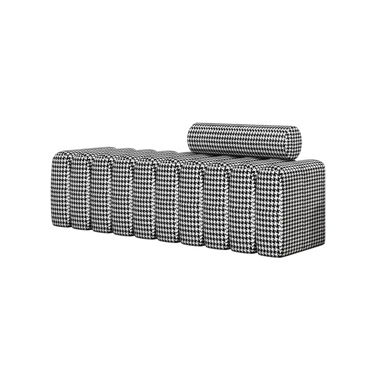 

Cloakroom Fabric sofa in front of bed long art entrance changing creative bedside stool household