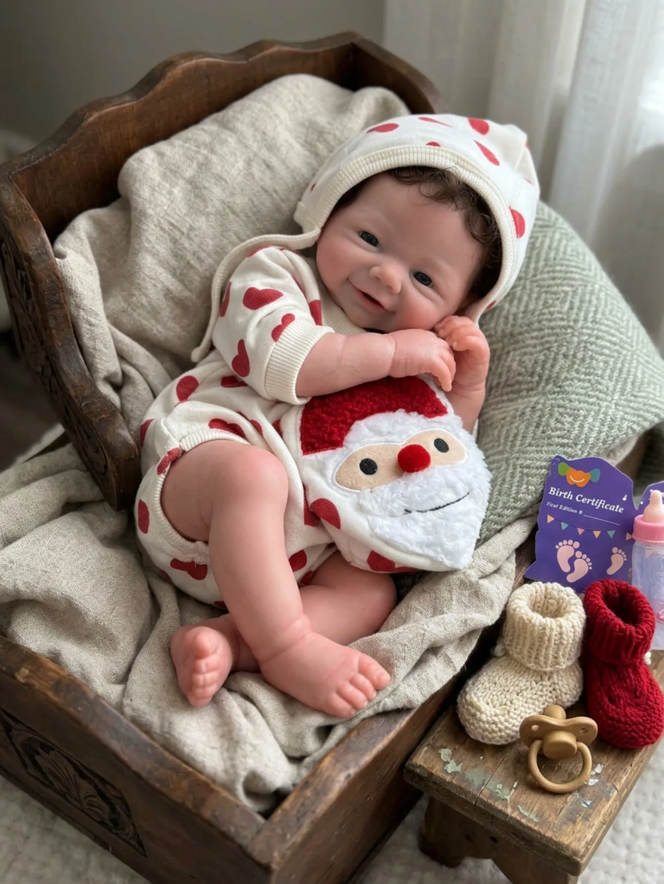 Lifelike 18 Inch Soft Silicone Handcrafted Hair Transplant Style Reborn Baby Vivienne As A Birthday Gift