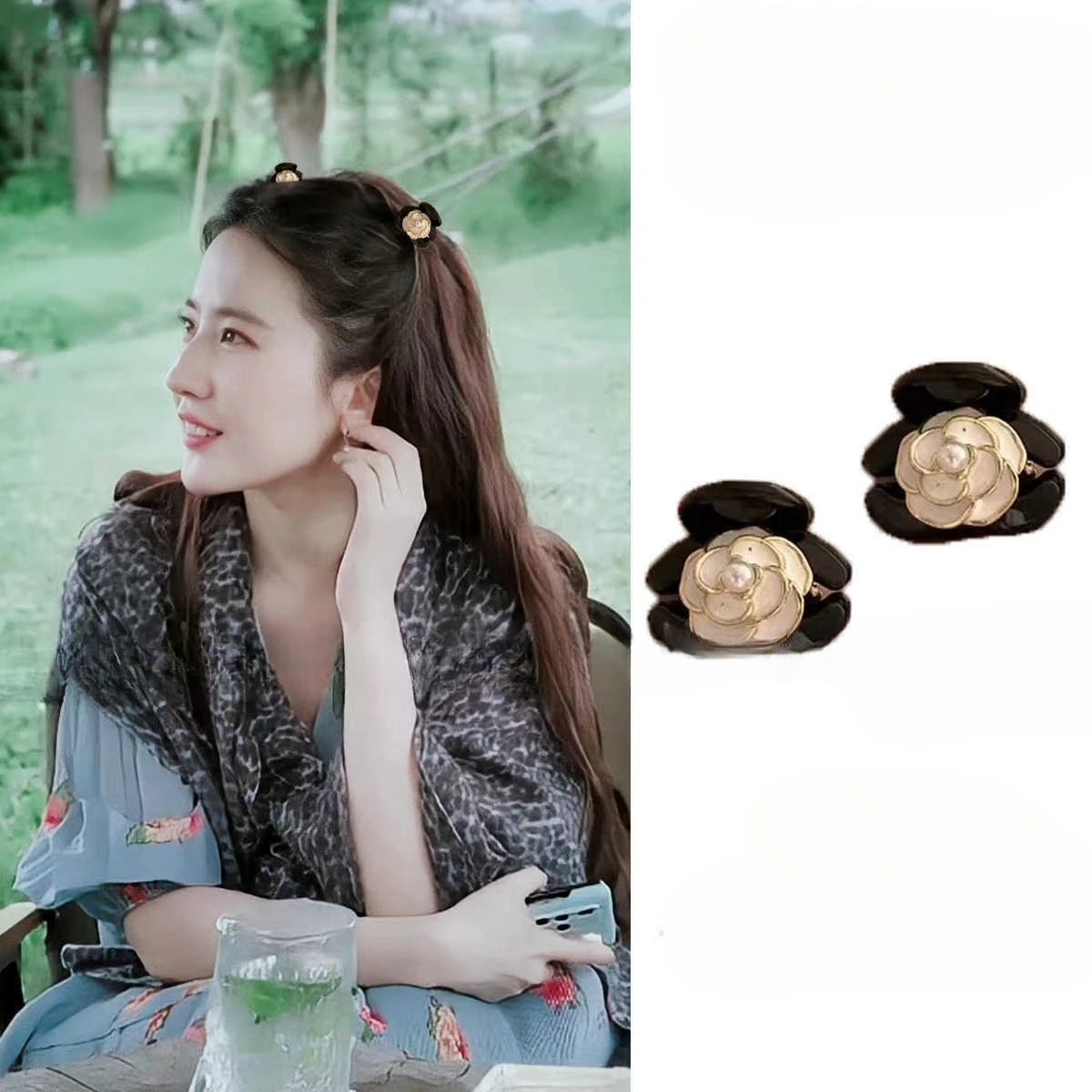 

Rose Flower Small Hair Claw French Elegant Back Head Hair Grab Clip Camellia Flower Mini Hairpin Hair Styling Accessories New