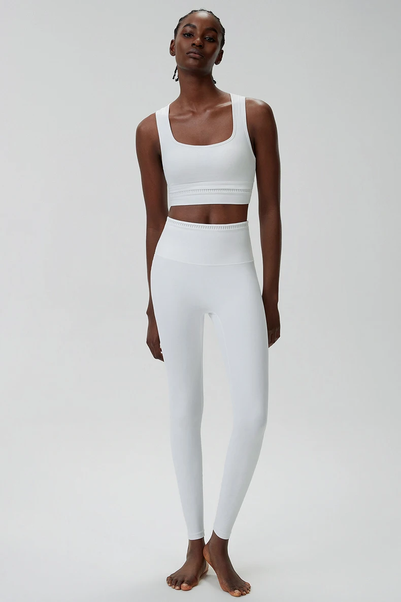 Zweiteiliges Fitness-Yoga-Set für Damen, weich, schmal geschnitten, dehnbar, atmungsaktiv, schnell trocknend, Sportbekleidung für Damen, Trainingskleidung – Detail 13