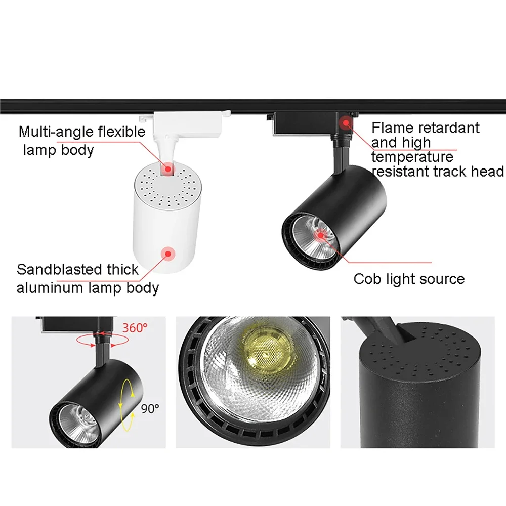 Accesorio de luces LED para el techo, lámpara COB de 180-265V, iluminación del hogar para sala de estar, tienda de ropa, 12/30/40W