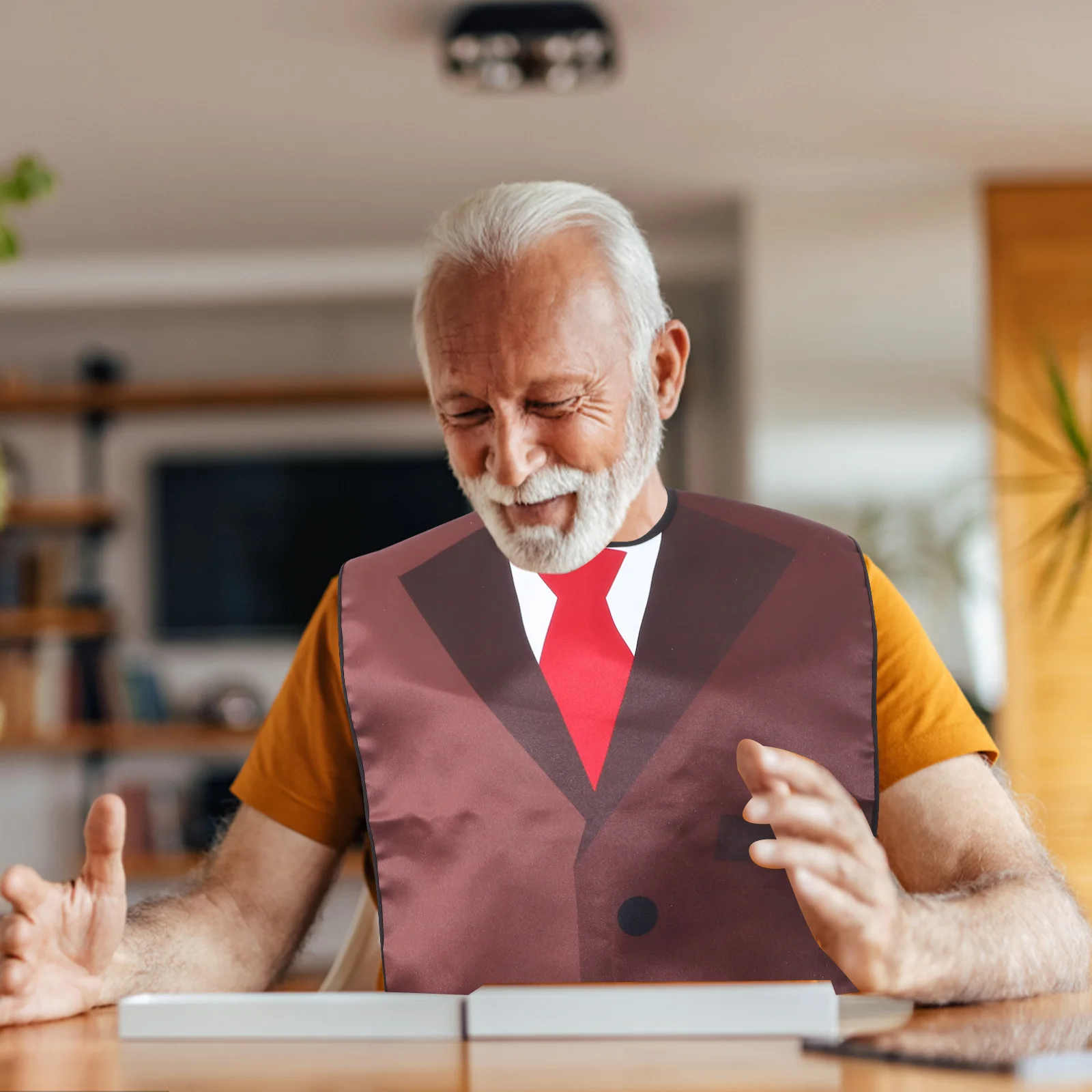 

2pcs Waterproof Apron For Eating Adult Bib Meal Clothing Protector Elder Saliva Towel Polyester Reusable Durable Stain Resistant