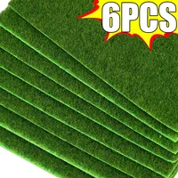 1-6PCS Artificial Green Lawns DIY Grass Mat Landscape Carpets Gardening Turf Outdoor Home Aquarium Wedding Decor Fake Grass