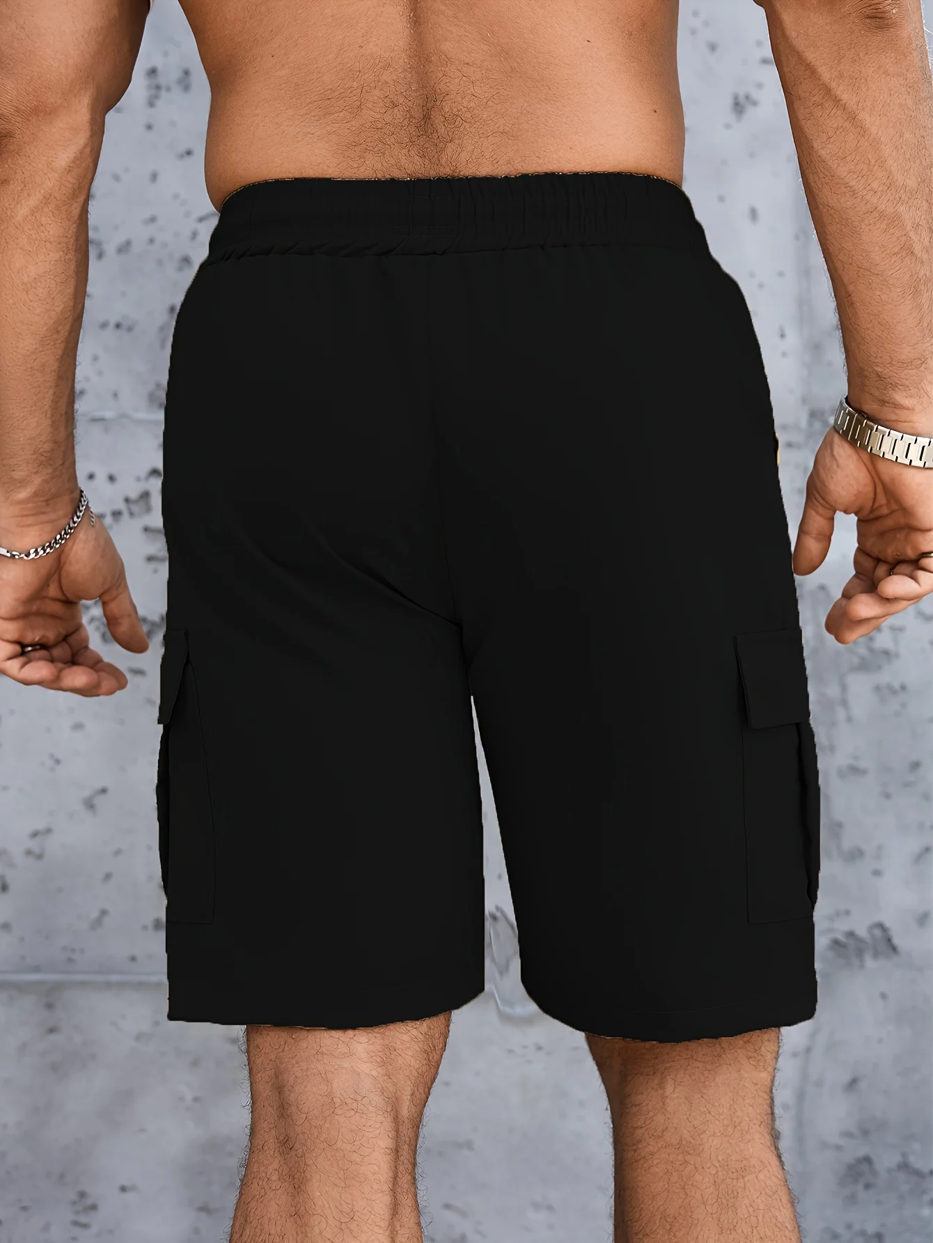 Cool Plue Size Men's Multi Pocket Cargo Shorts Casual Elastic Waist Drawstring Cargo Short Trousers For Summer Bermuda Shorts