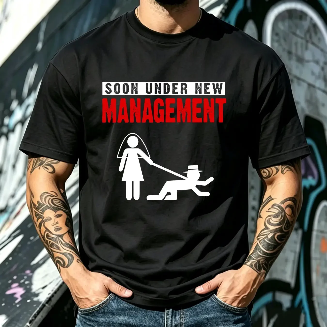 washed T Shirt NEW LIMITED Soon Under Management Bachelor Party long or short sleeves vintage Washed Slightly Stretched Stylish