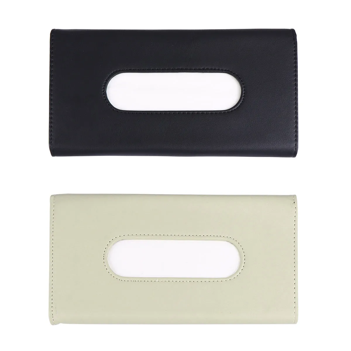 

Car Visor Tissue Box PU Hanging Tissue Holder for Vehicle Sunshade Headrest Armrest Truck Rv Boat Use Beige