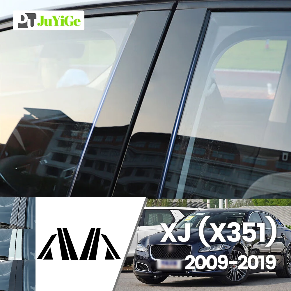 

For Jaguar XJ X351 2009-2019 2010 2011 2012 2013 2014 Bright Black Carbon Fibre Window Door B C Sticker