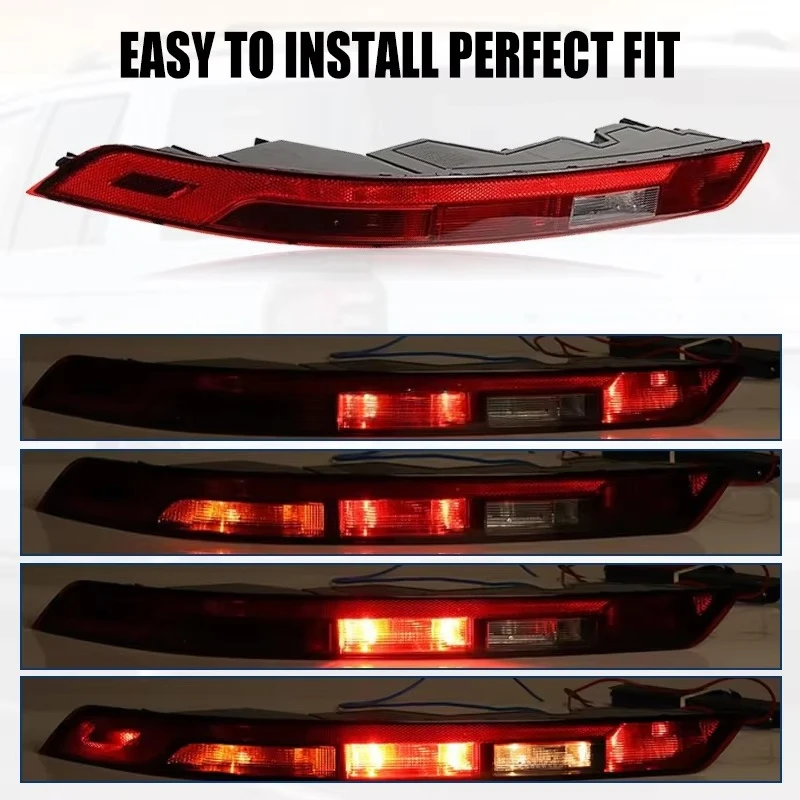 1Pair Rear Bumper Light 80A945069 80A945070 Left+Right Lower Tail Lamp Reflector for Q5 EU Version 2018-2021 Fog Brake Light