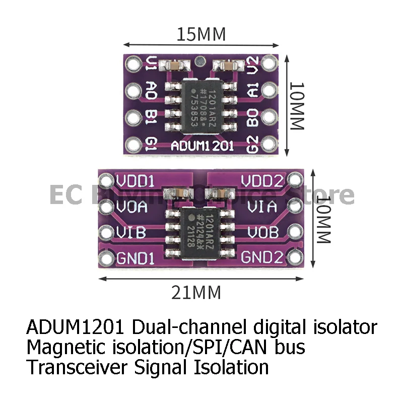 5pcs/1pc ADUM1201 serial port dual-channel digital isolator module magnetic isolation/SPI/CAN bus transceiver signal isolation
