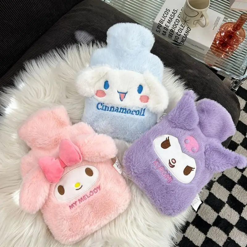 سانريوس Kawaii غطاء زجاجة الماء الساخن مرحبا كيتي فتاة زجاجة الماء الساخن غطاء مخملي جهاز تدفئة محمول بسيط الحلو طباعة الإبداعية #2